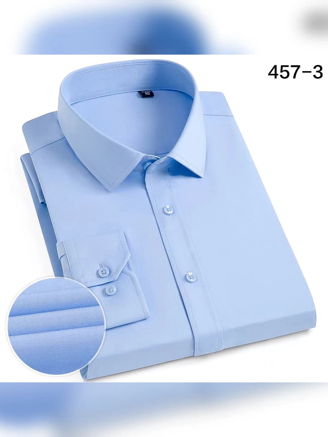 457-3 light blue men's long sleeves