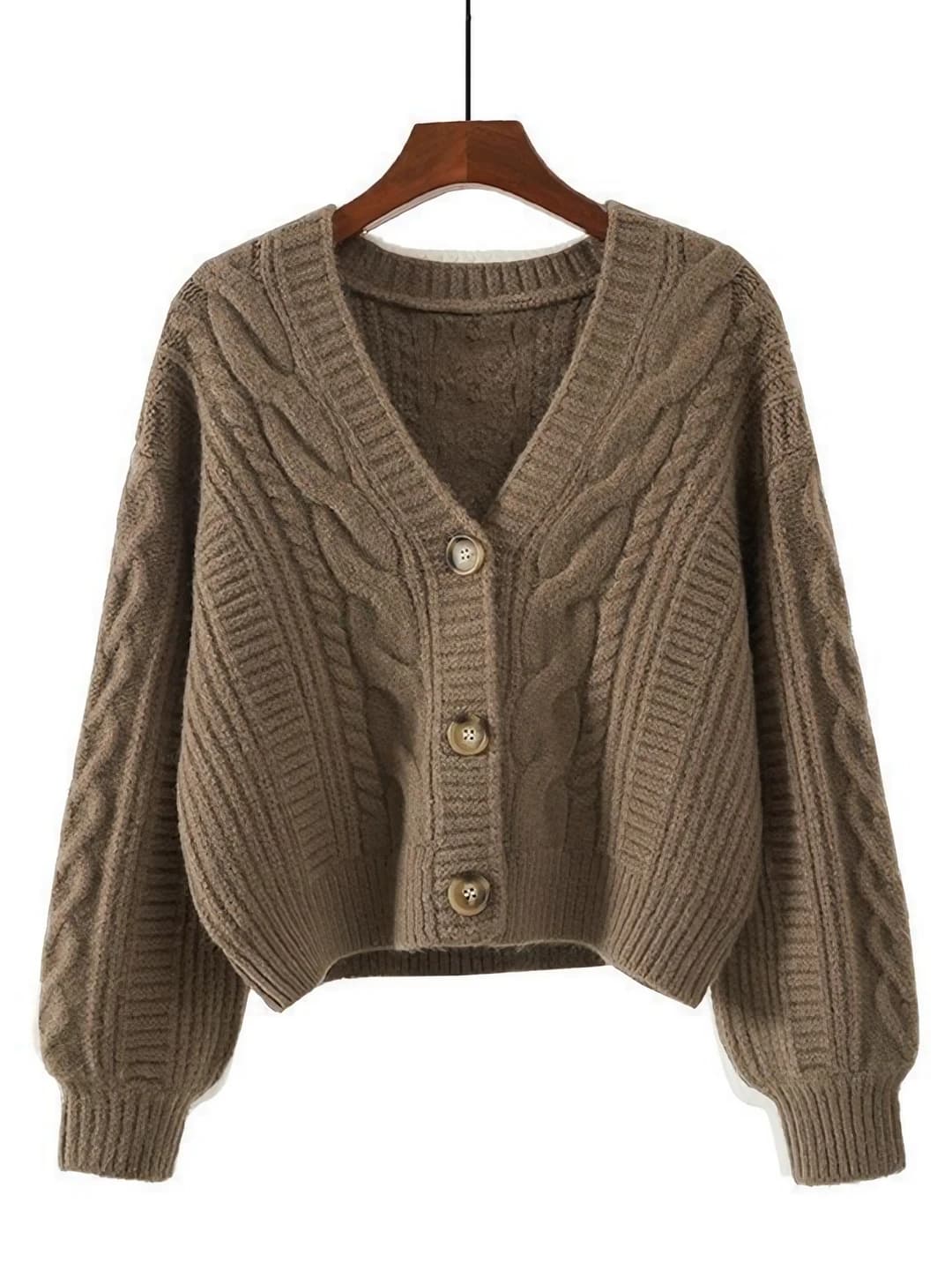 Khaki knitted cardigan