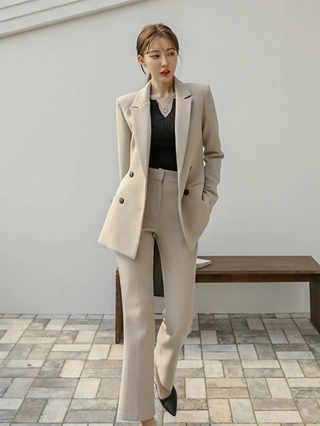 Apricot two-piece suit