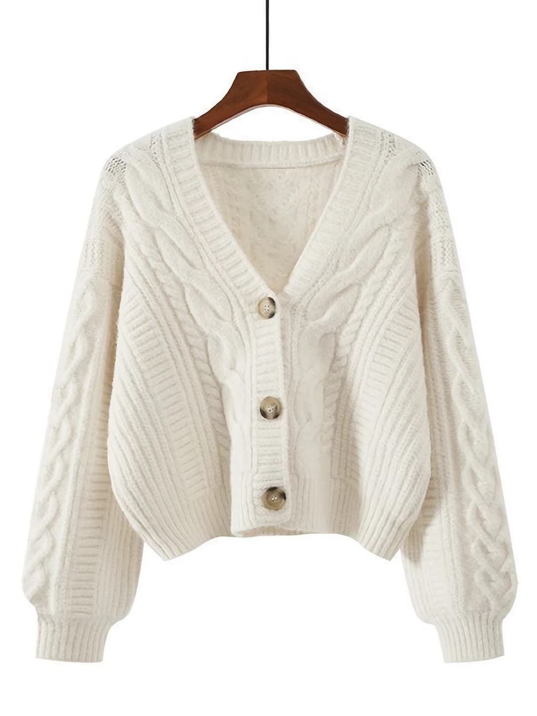Off-white knitted cardigan