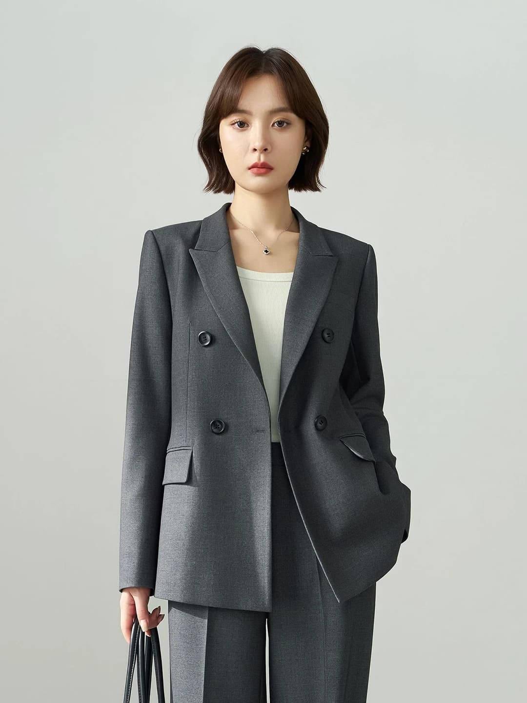 Dark grey suit