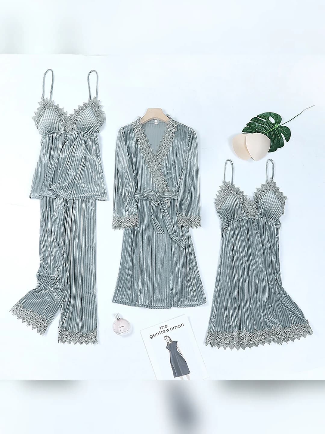 4-piece set, smoky grey