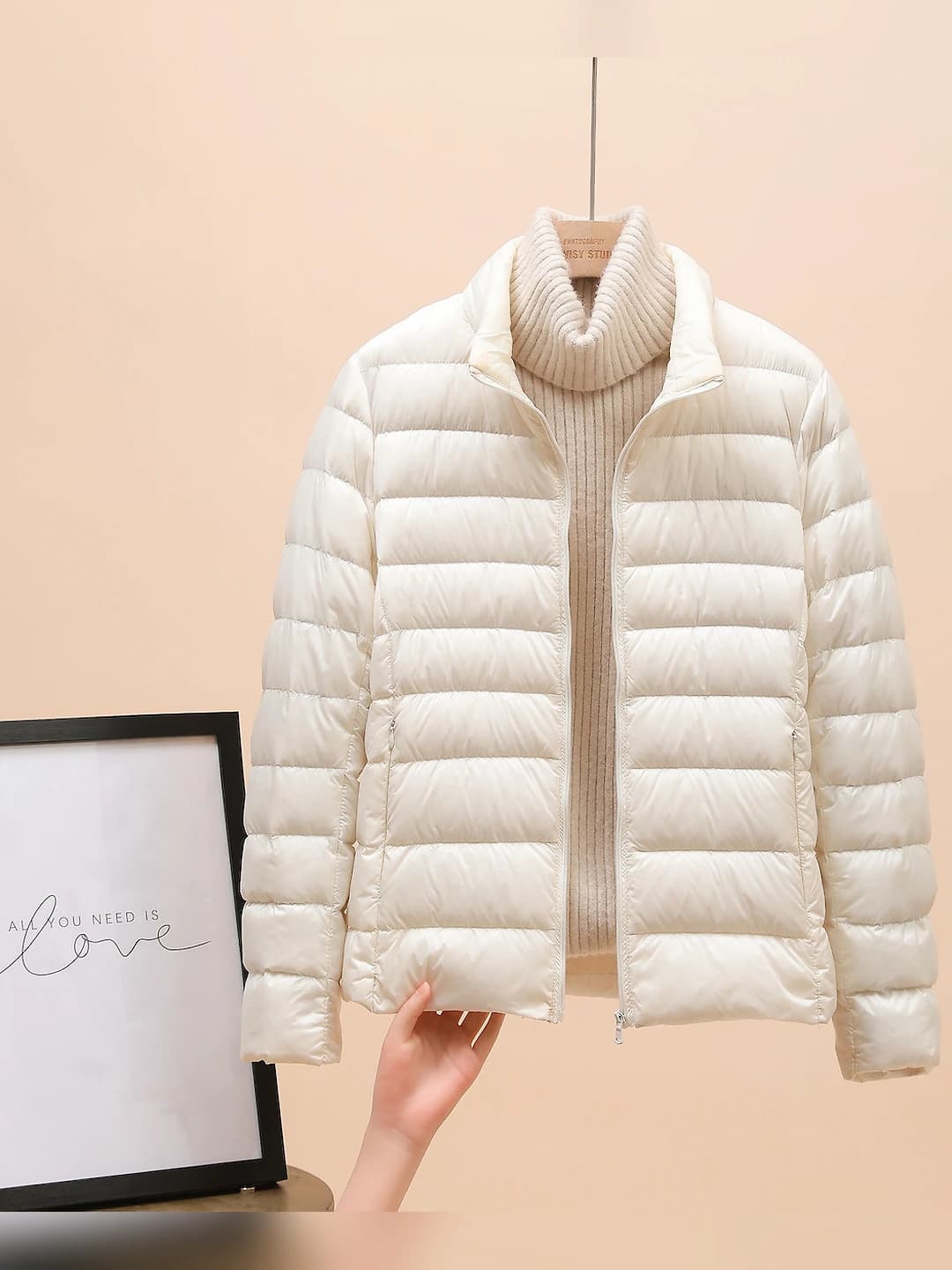 White (stand collar)