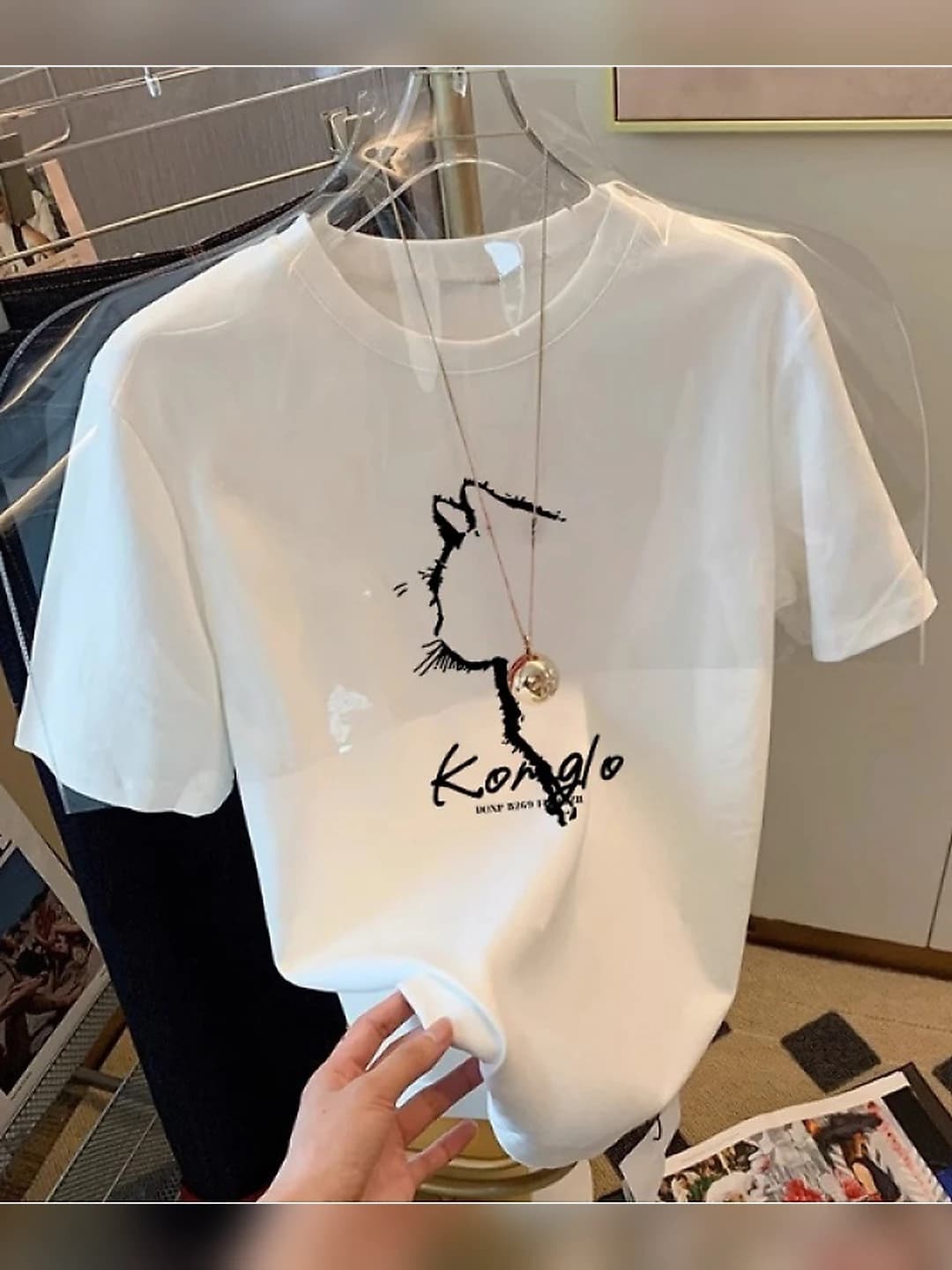 Women's 2026 summer cartoon printed t-shirt, crew neck, short sleeve, loose fit, slimming, printed