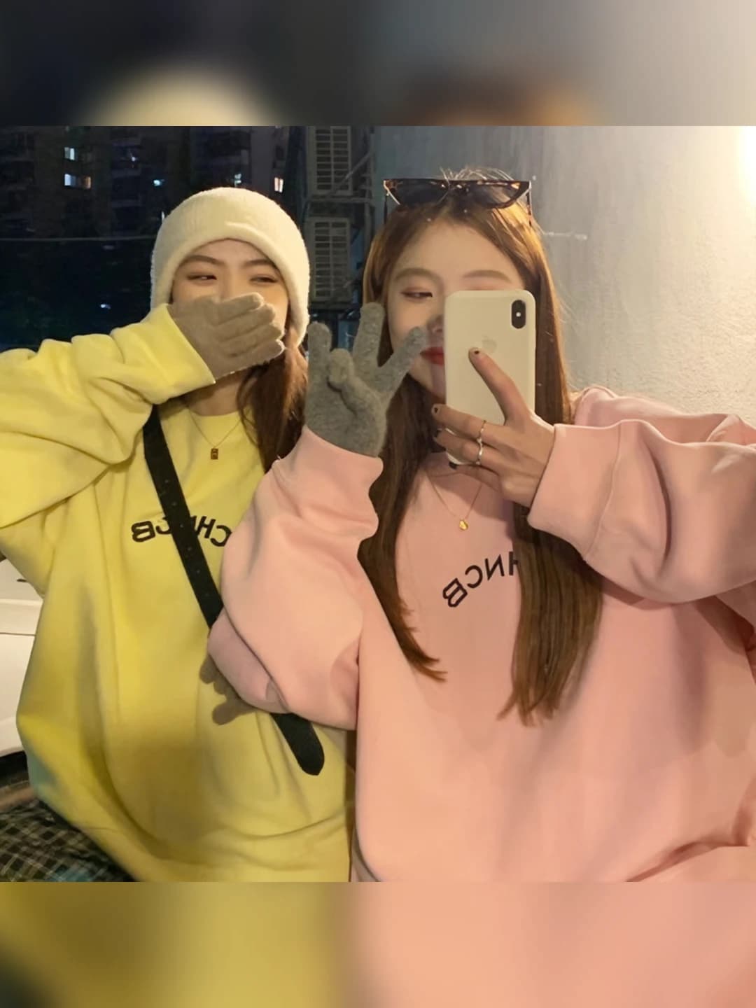 Women's crew neck sweatshirt, loose fit, long sleeve, printed, Korean style, spring-autumn, for petite