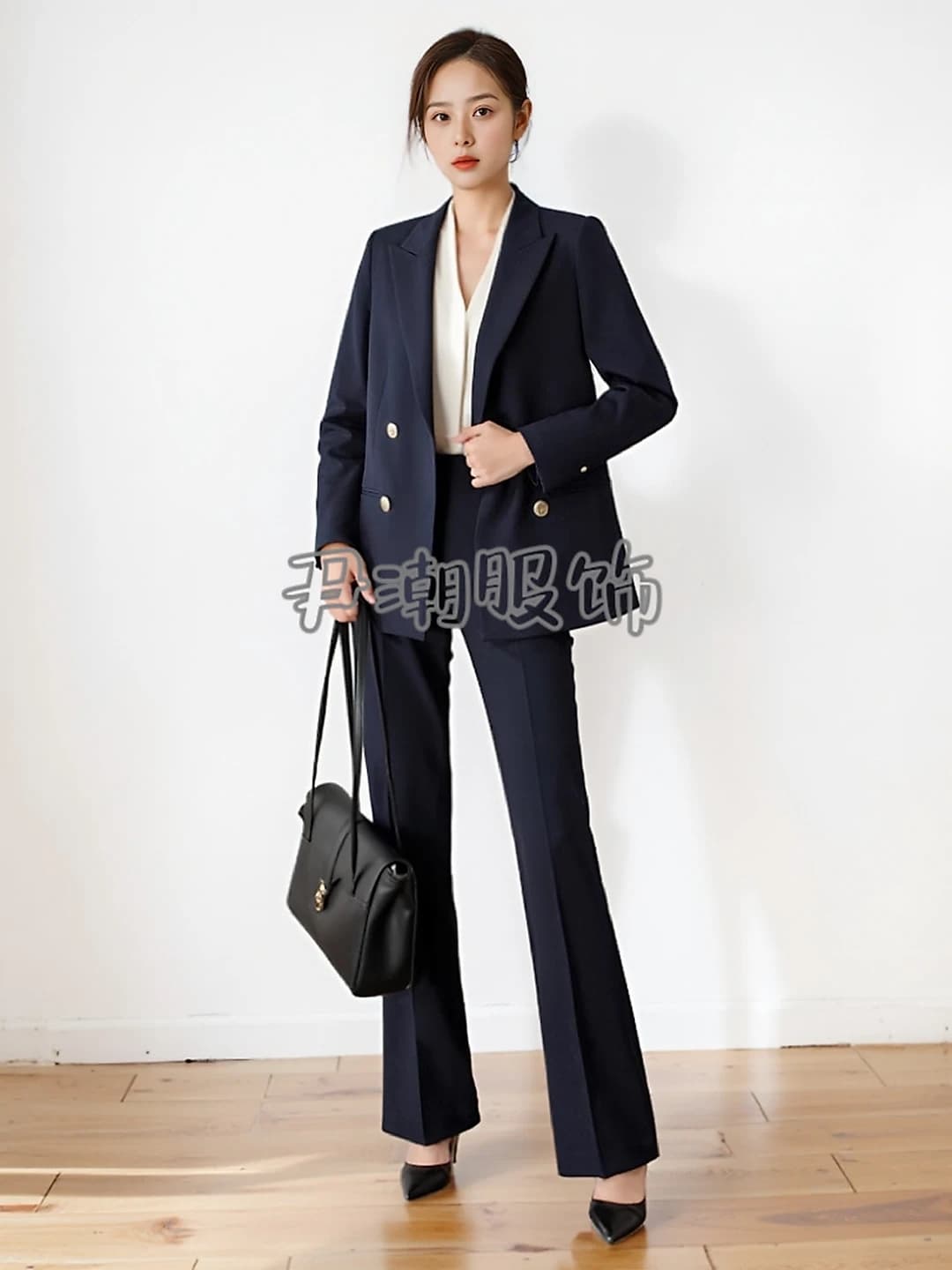 Women's professional suit set with trousers 2026 early spring, long sleeve, trousers, polyester and spandex fabric