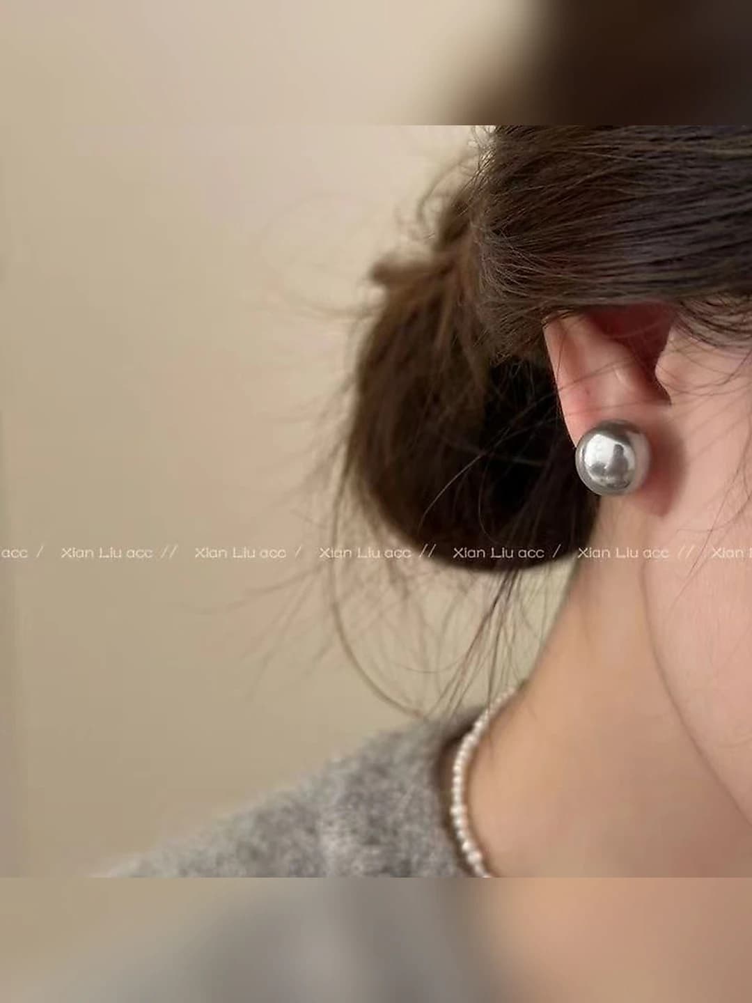 Round earring - Champagne