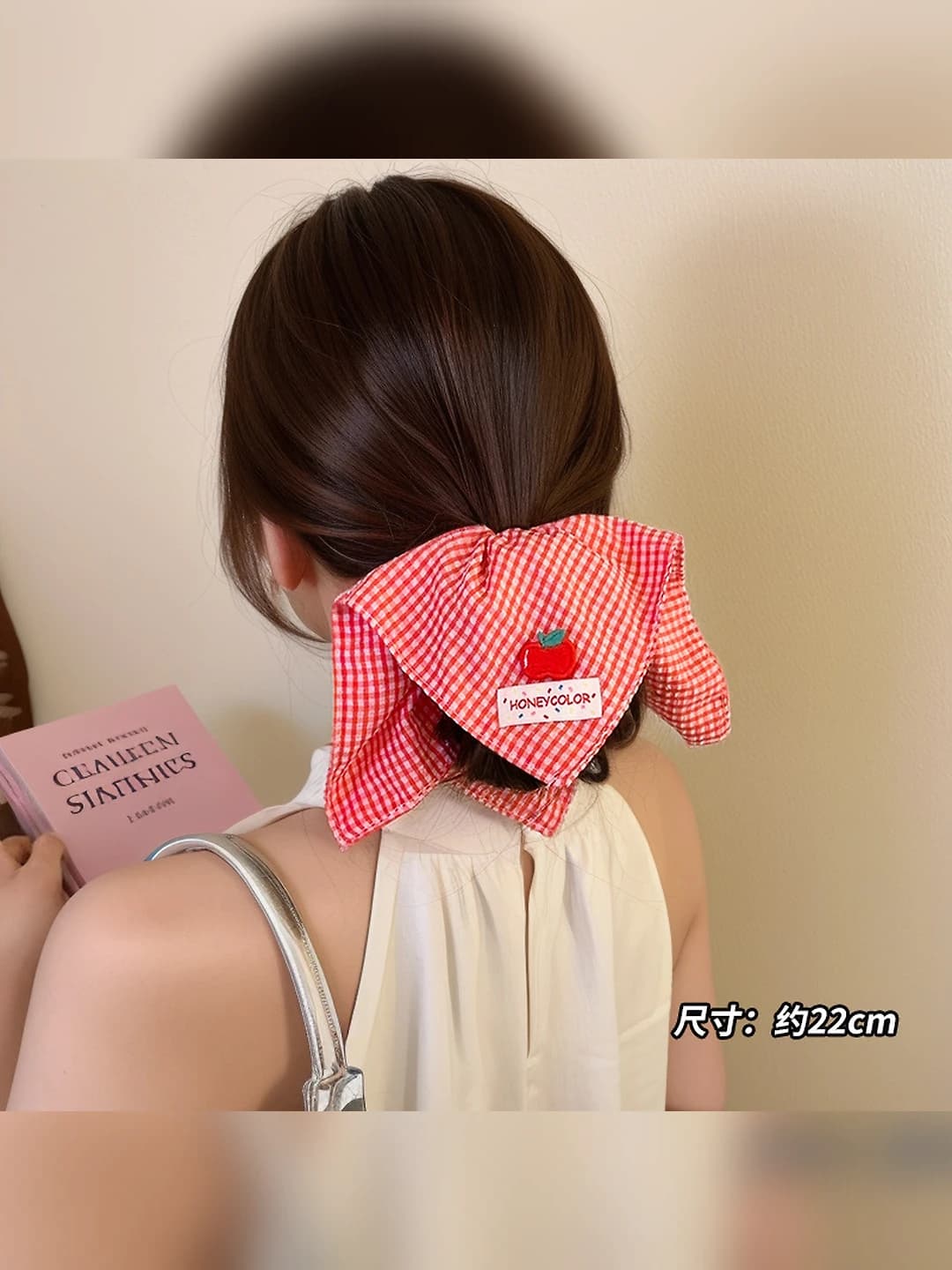 1# Red plaid square 21*22 cm
