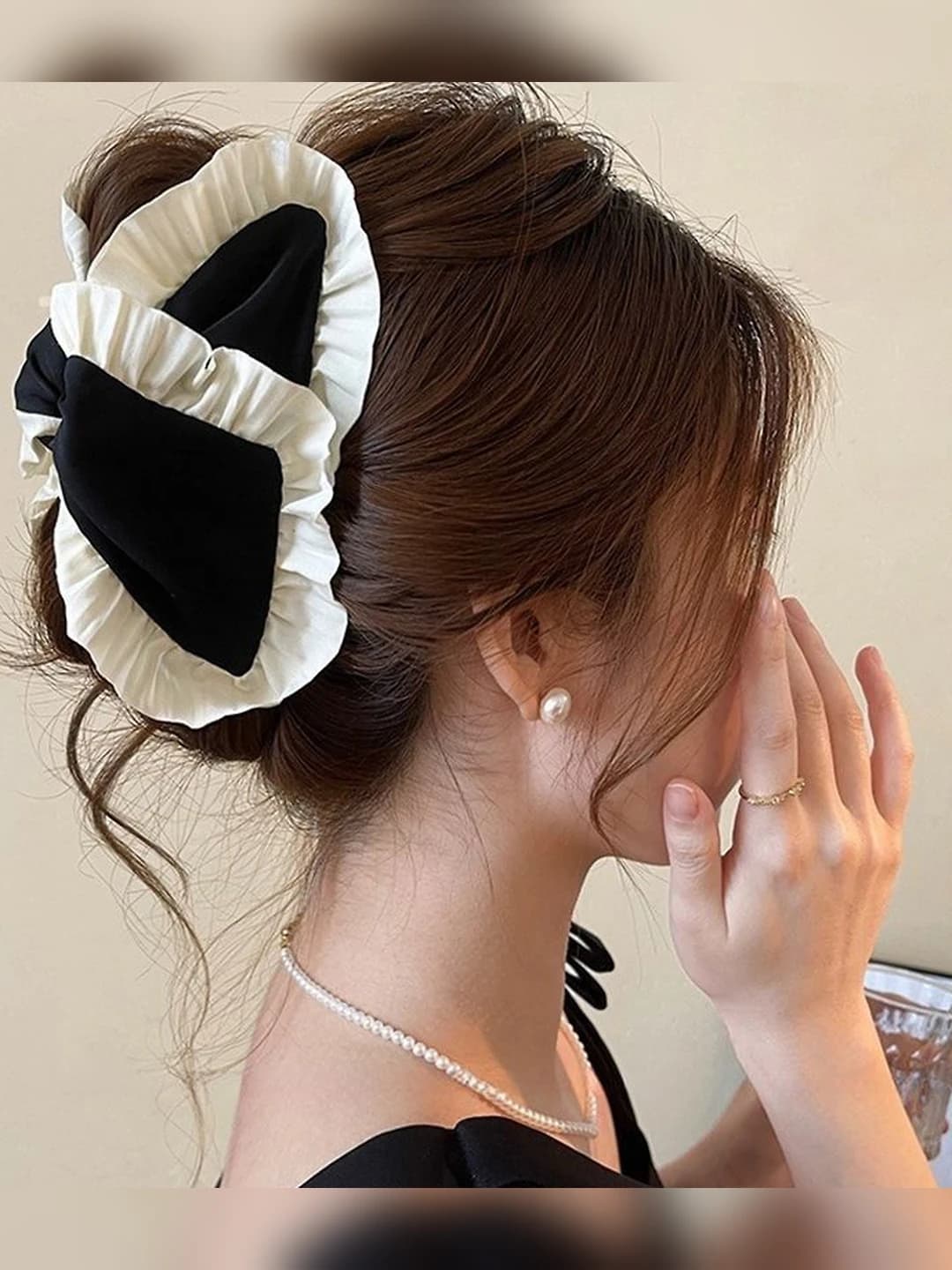 5# Белый цветочный край треугольный зажим ~13cm