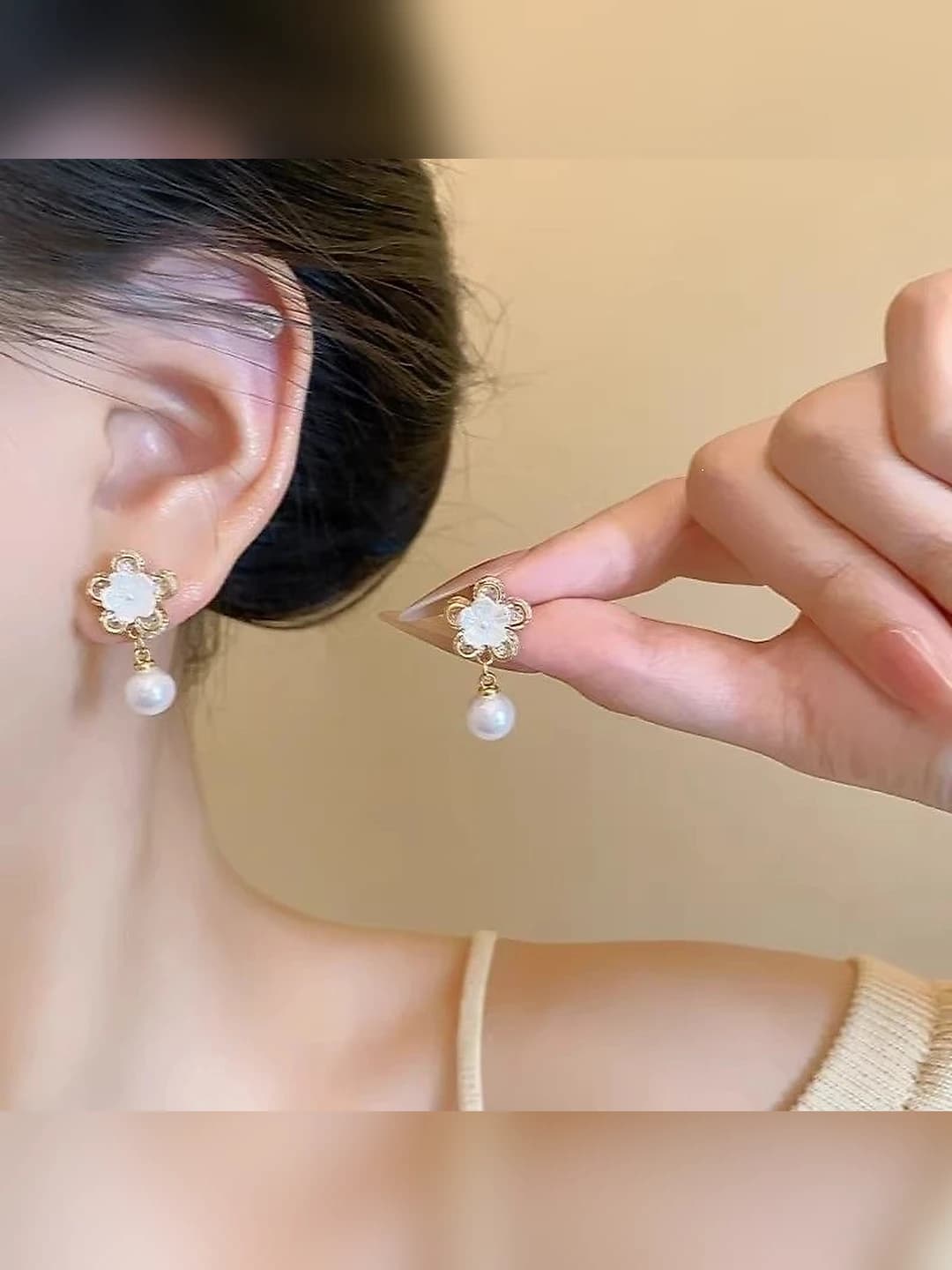 7# Floral earrings - E6360 gold