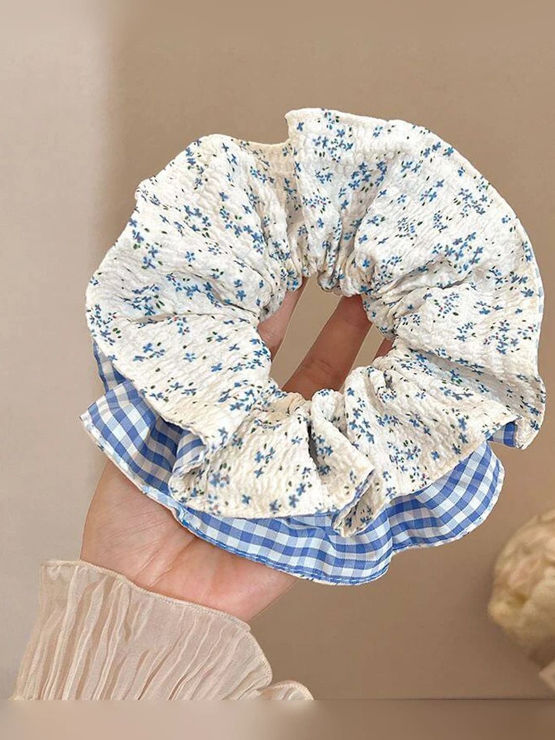 6# Ko'k mayda gulli matoli kichik ~12cm