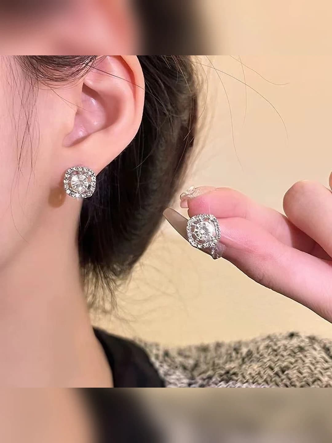 1# Square crystal studs