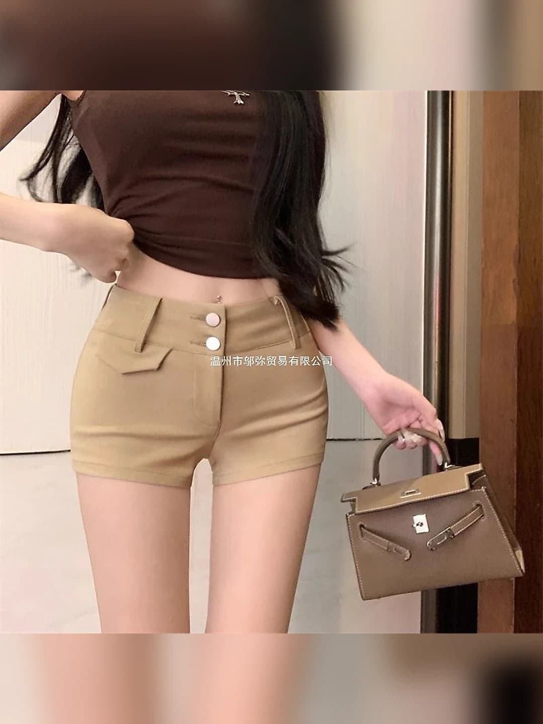 Women's shorts for petite, white, stretch, high waist, short shorts, casual, straight cut, blazer, trousers, slimming, summer