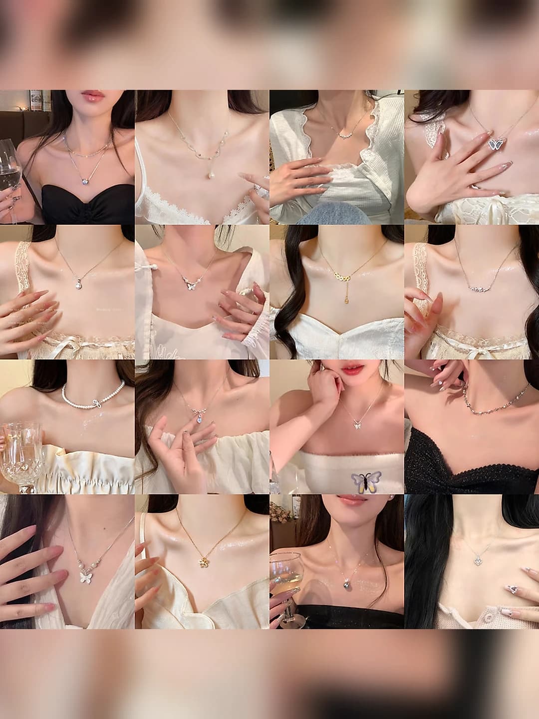 Women's necklace: Korean style, geometric shape, 31-40 cm length, for daily wear, with line design element, elegant and refined look