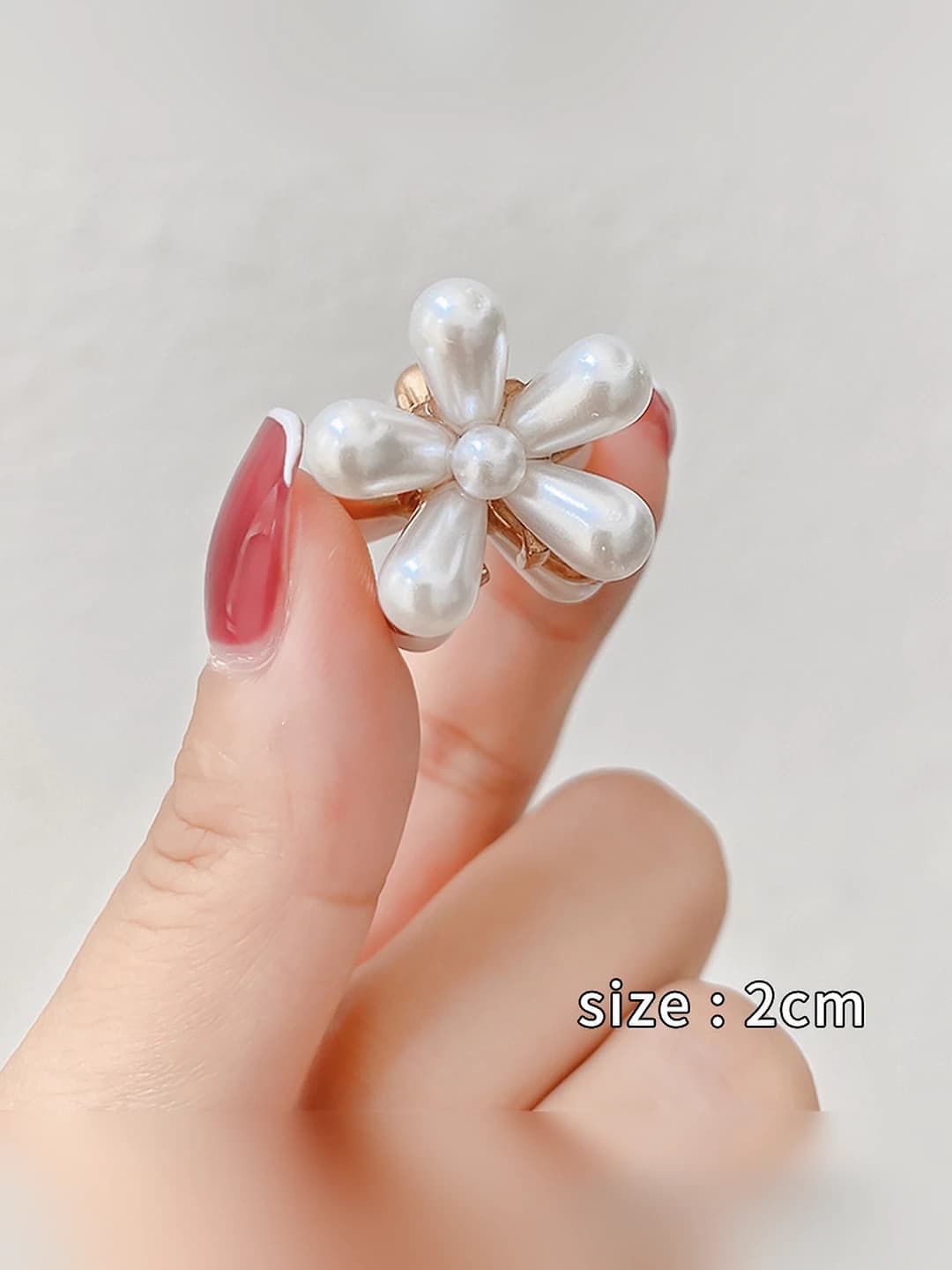 1# Жемчужный зажим для волос, диаметр ~2cm