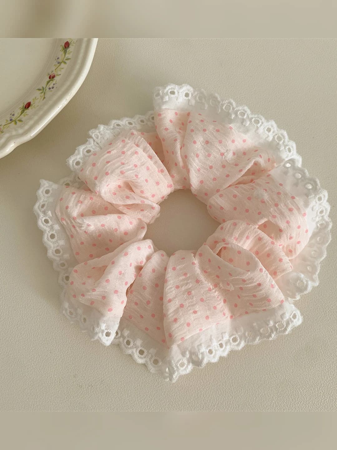 2# Pink polka dot ring ~12 cm