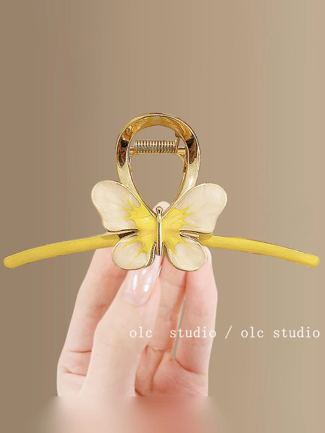 3# Sariq qotishma metall soch qisqich (10.5 cm)