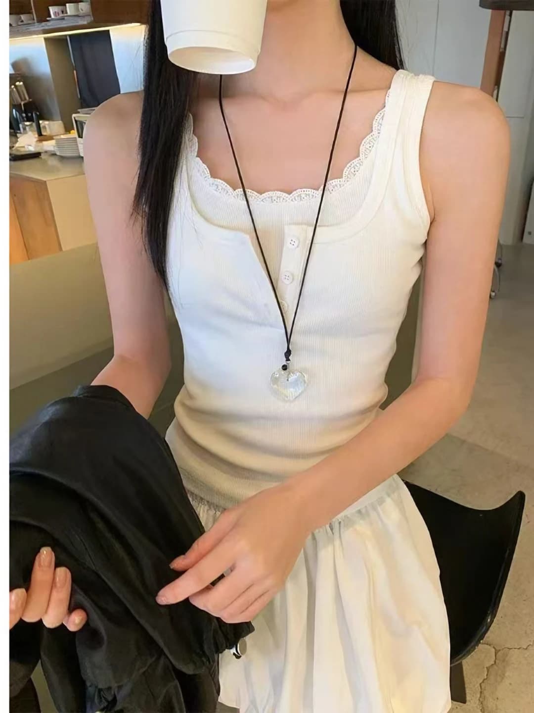 White, pure cotton ribbed