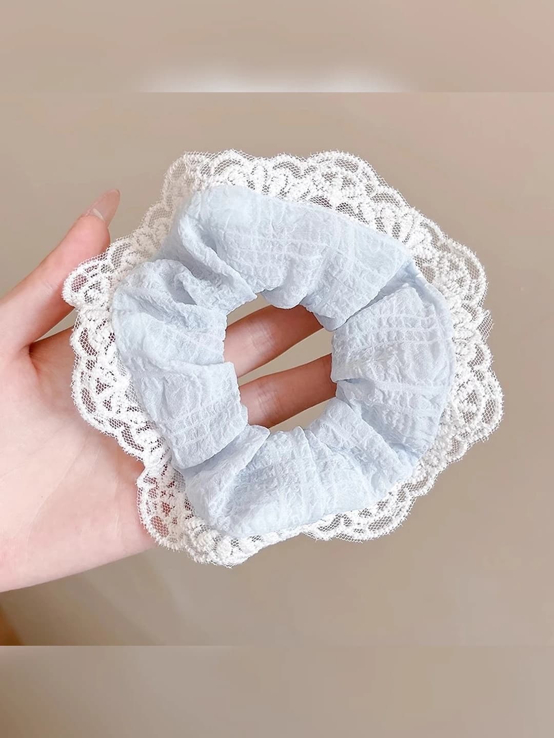 1# Lace blue hair tie