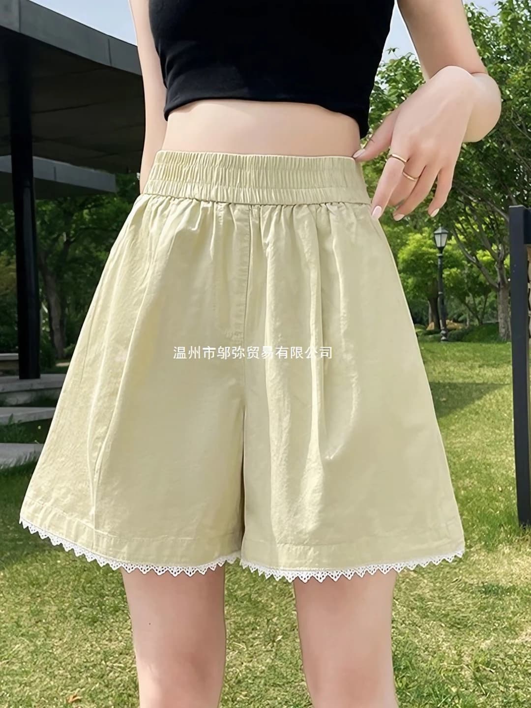 Women's summer thin wide-leg A-line shorts, slimming loose fit, casual style