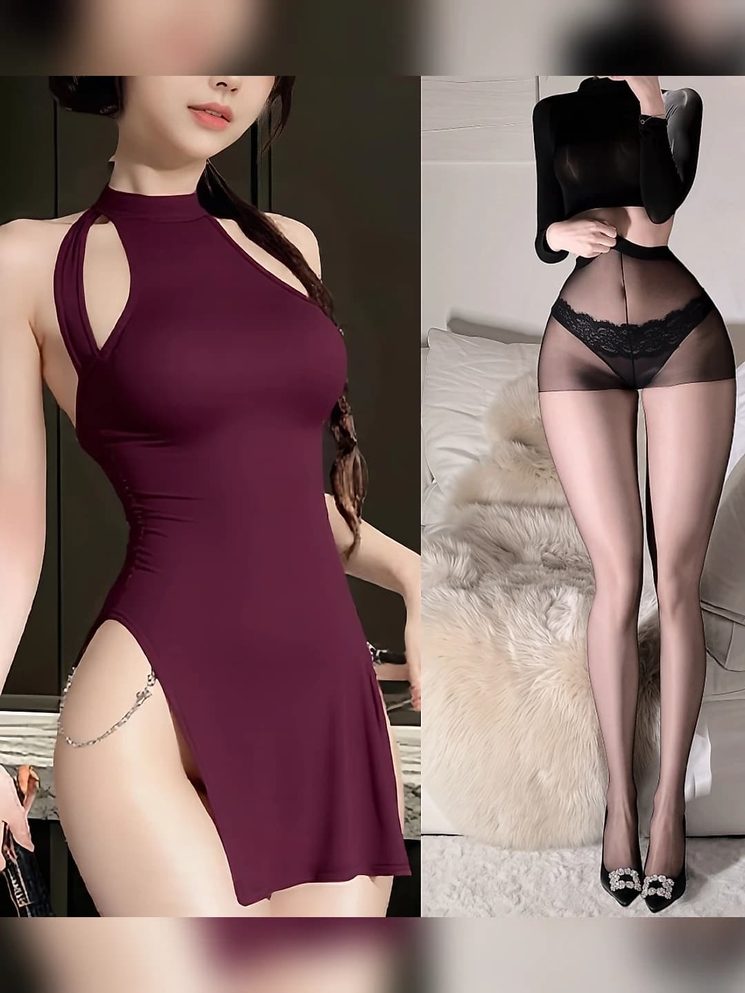 Purple+Black tights