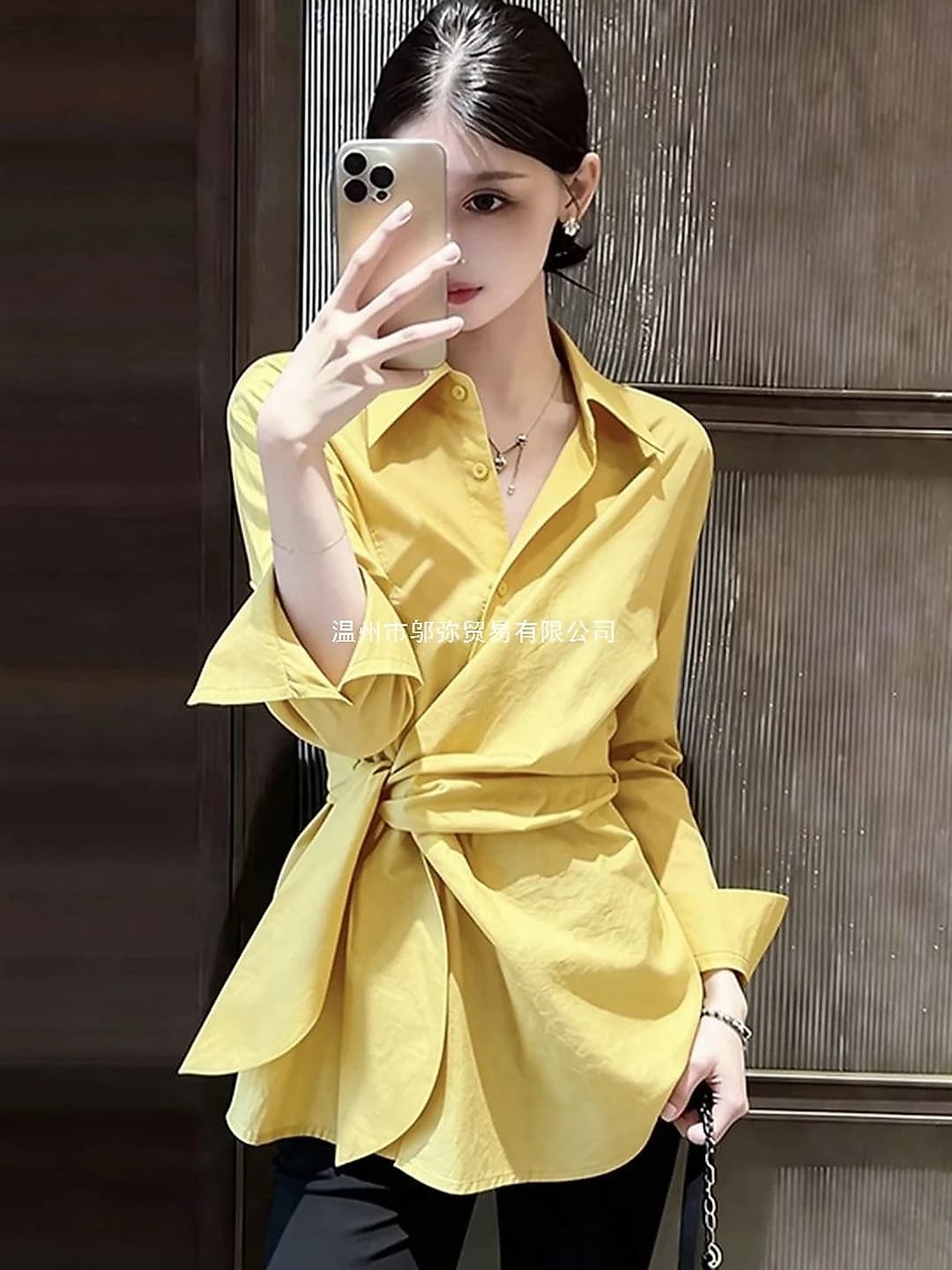 Women's spring white sleeveless blouse with lapel collar, tie design, 3D pattern, Lolita style