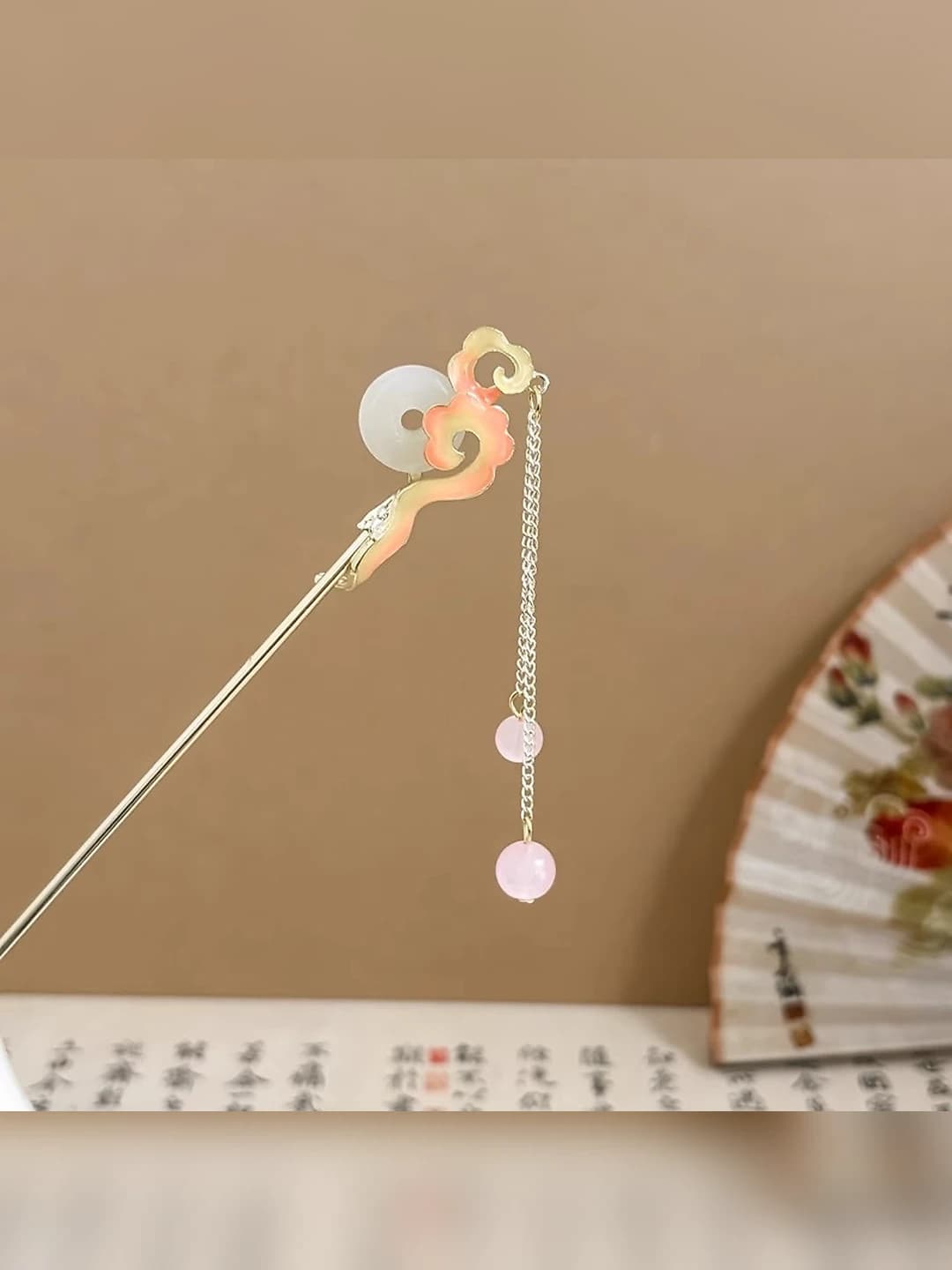 1# Peach blossom tassel hairpin