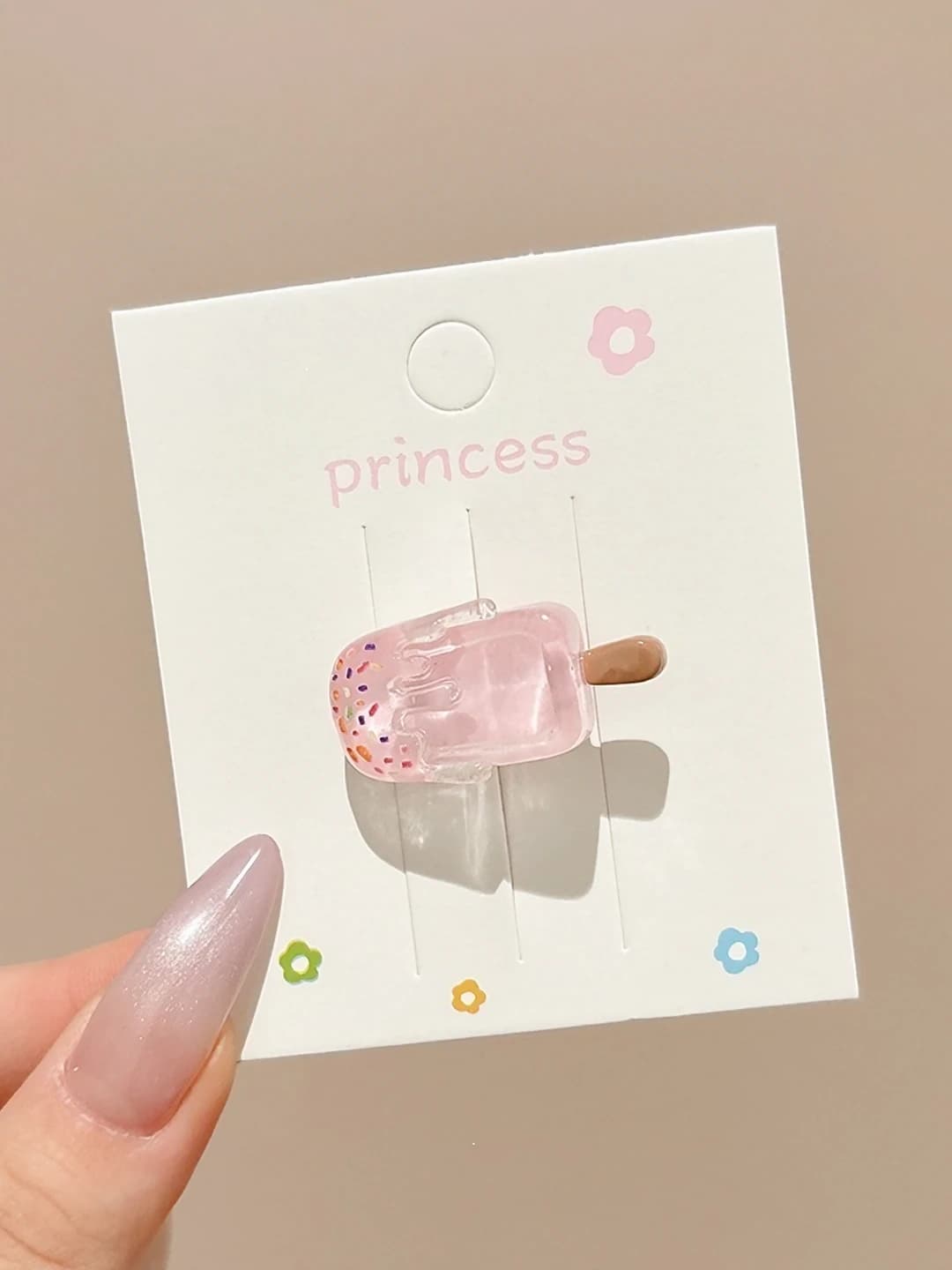 1# Ice cream, pink, 3cm