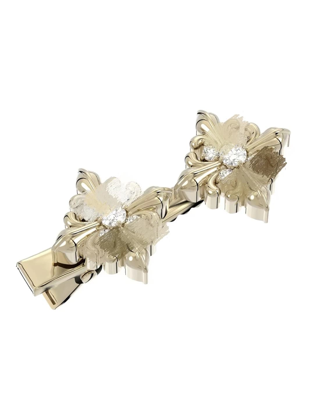 Double iris hair clip
