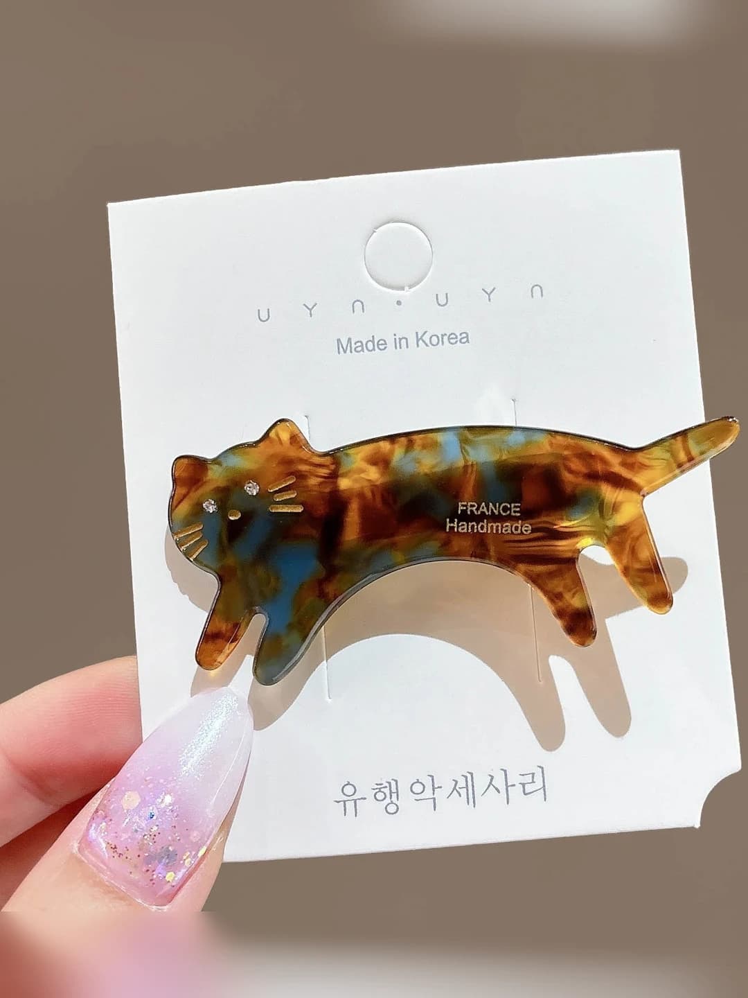 1# Ink brown kitten ~6.5 cm / base clip ~4 cm