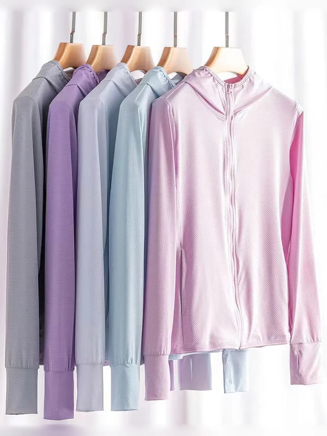 Women's thin sun-protective zip jacket, spring-summer