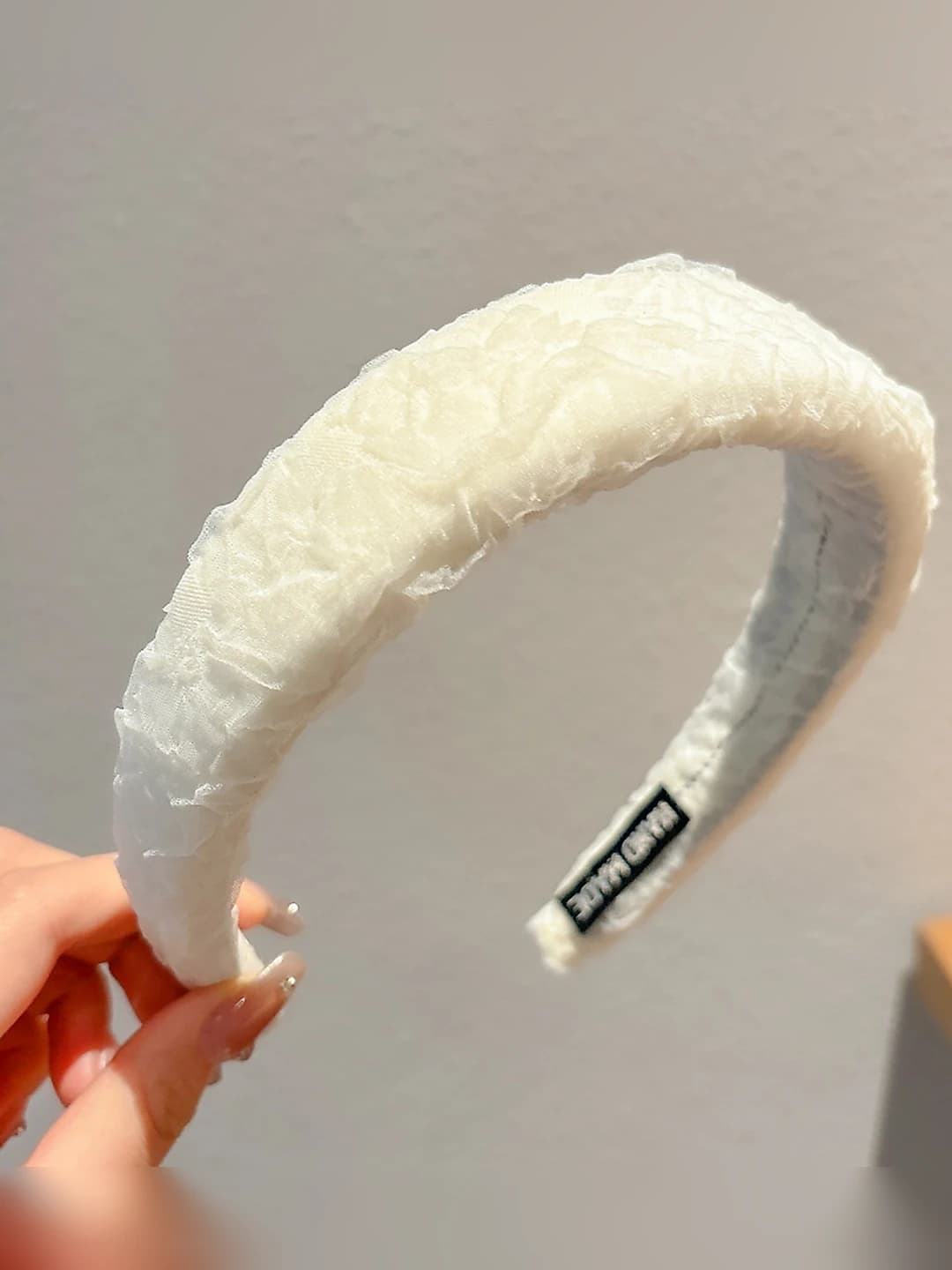 White thin tulle headband