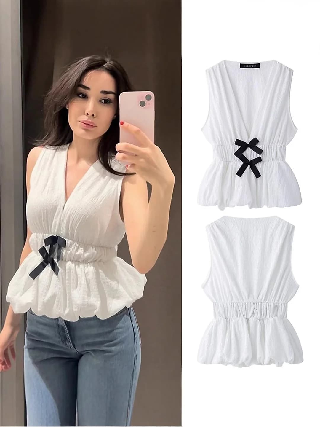 Women's sleeveless basque top, slim fit, cropped, solid colour, all-season, 90%–95% polyester