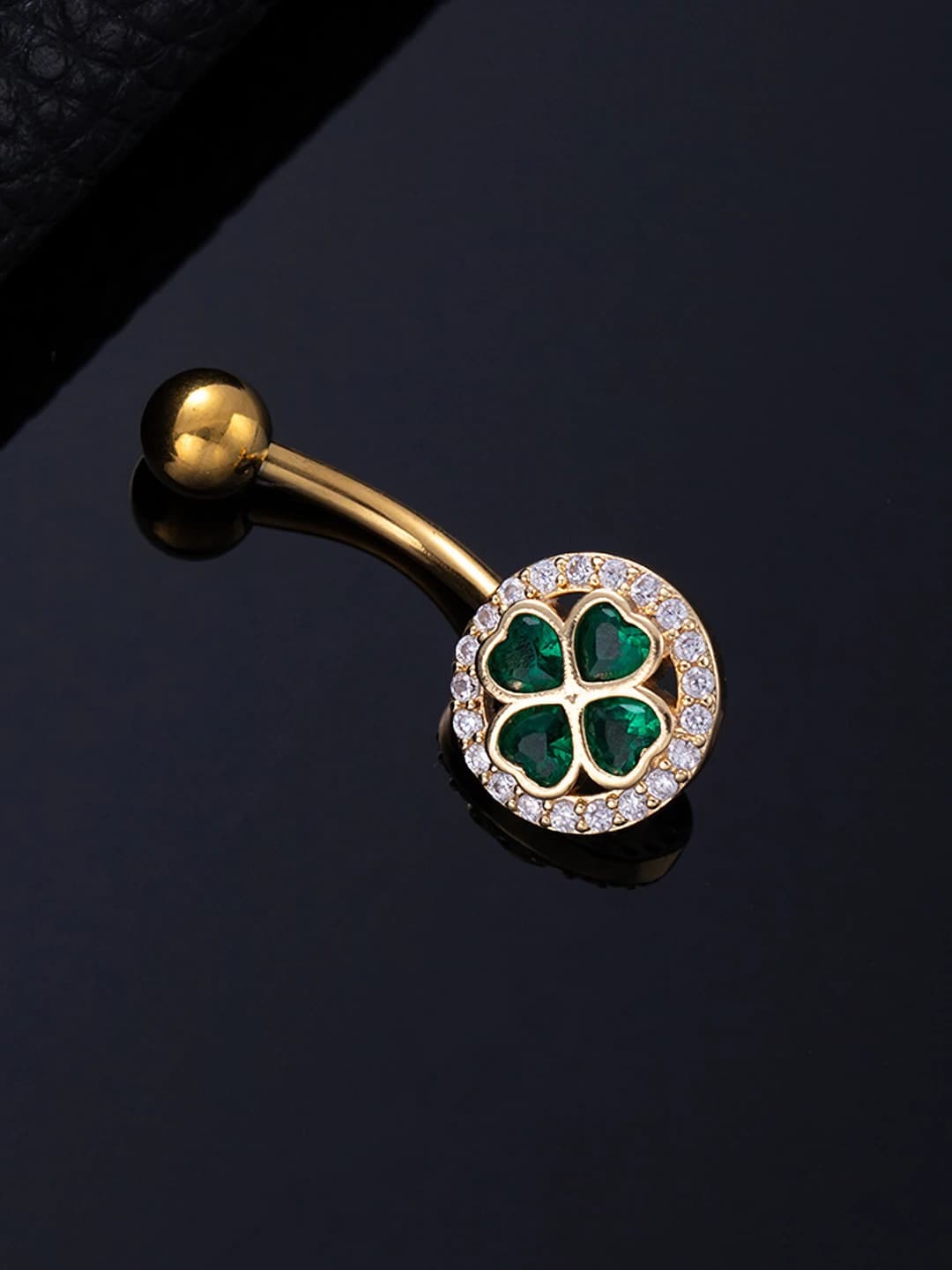 Green zircon, gold