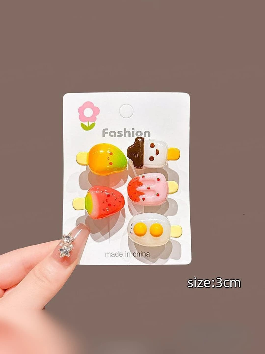 1# Pink, strawberry, 3 cm