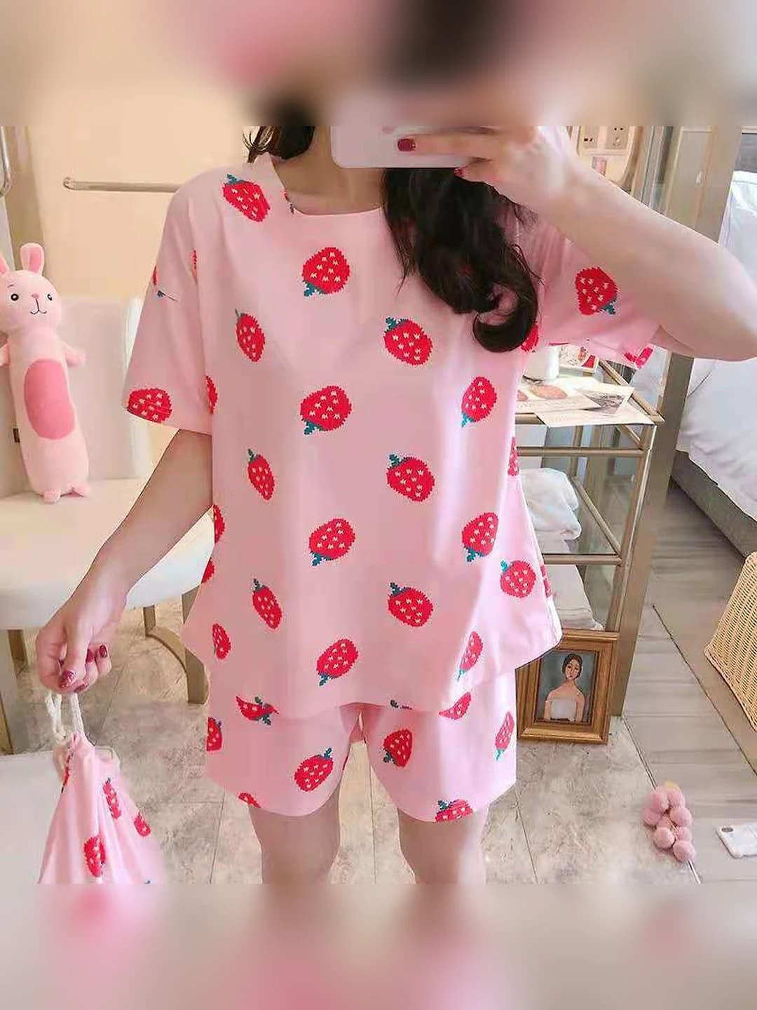 Короткие#Розовая клубника
