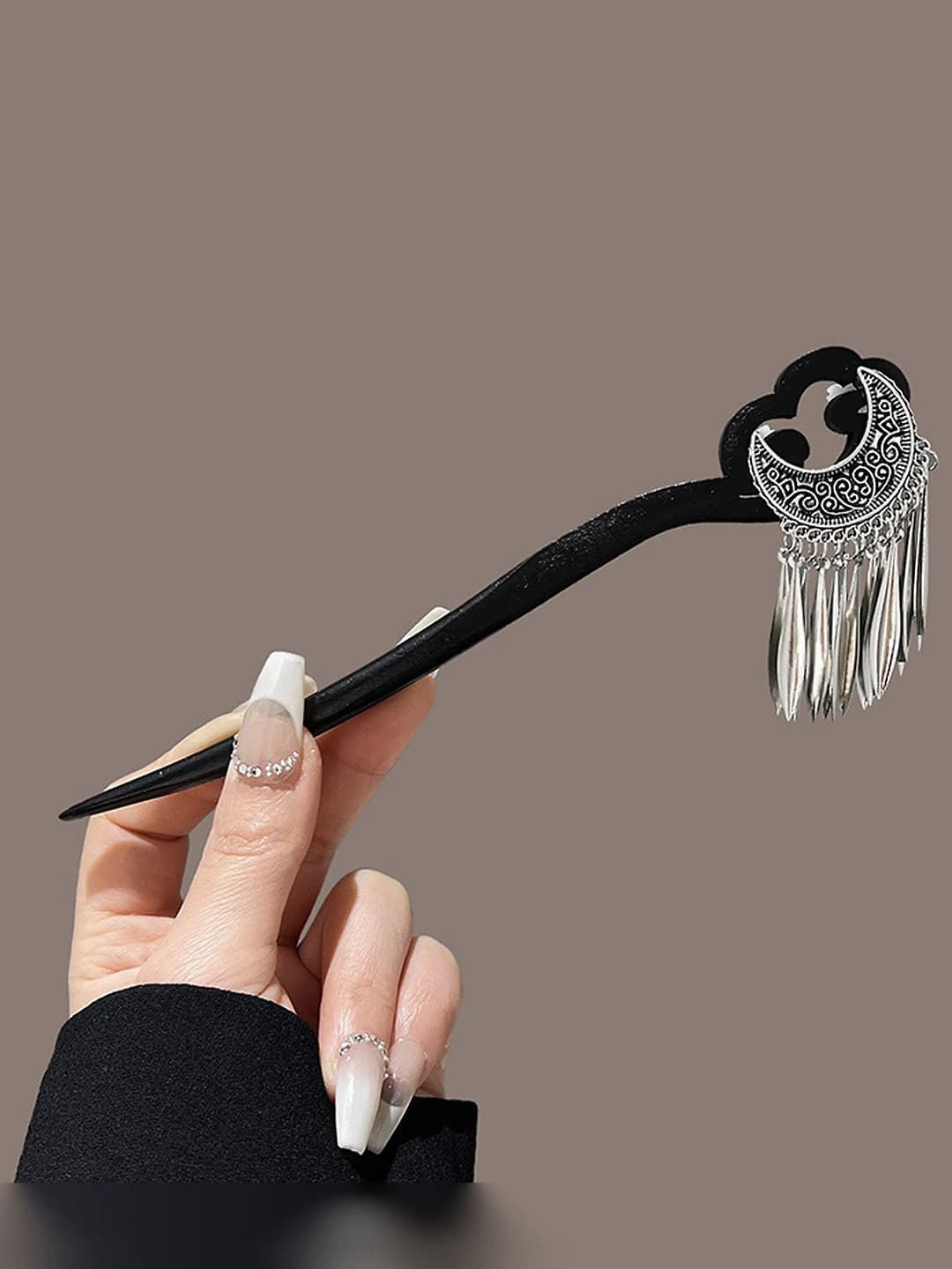 1# Moon feather hairpin