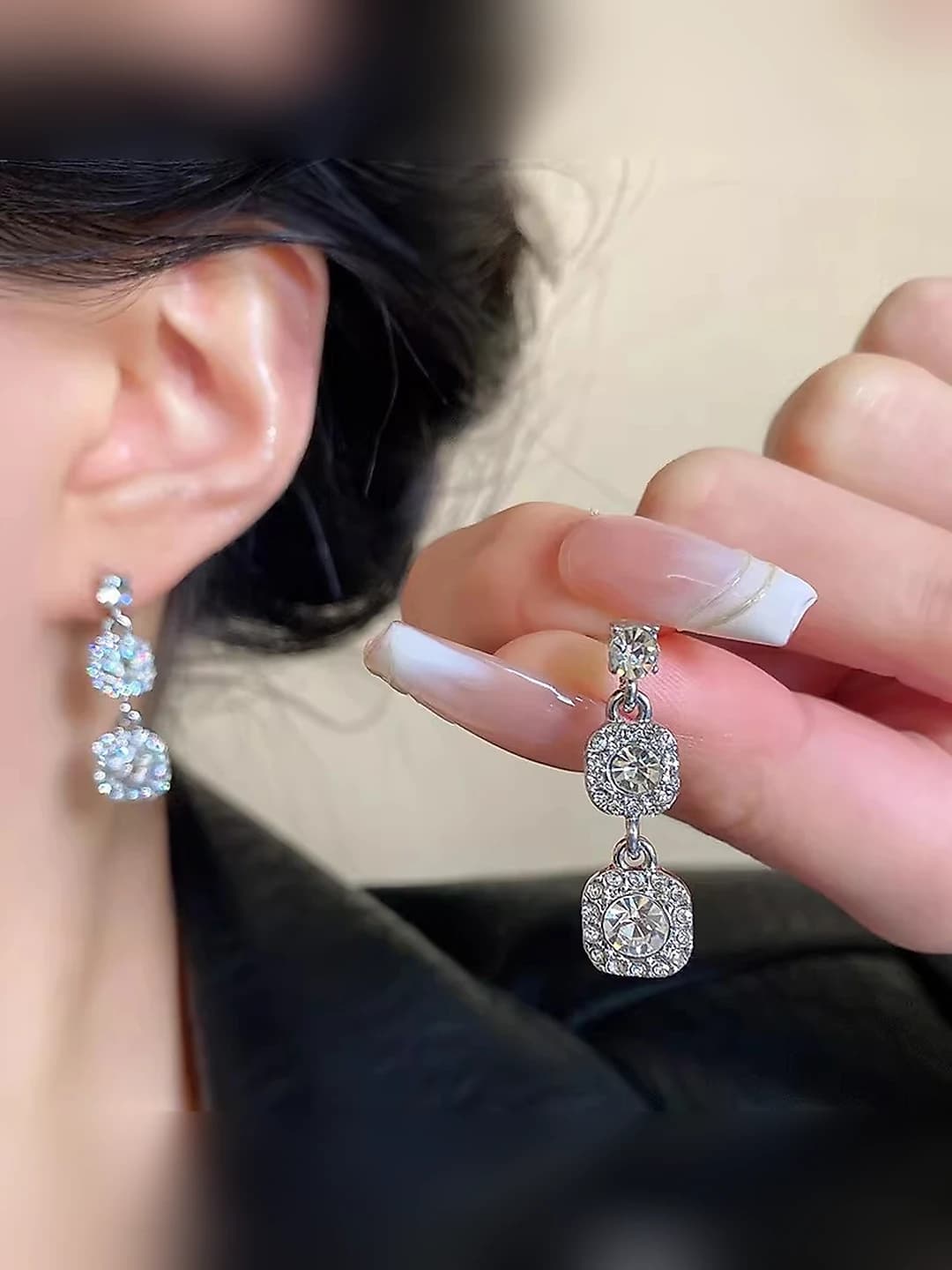 5# Geometric diamond earrings