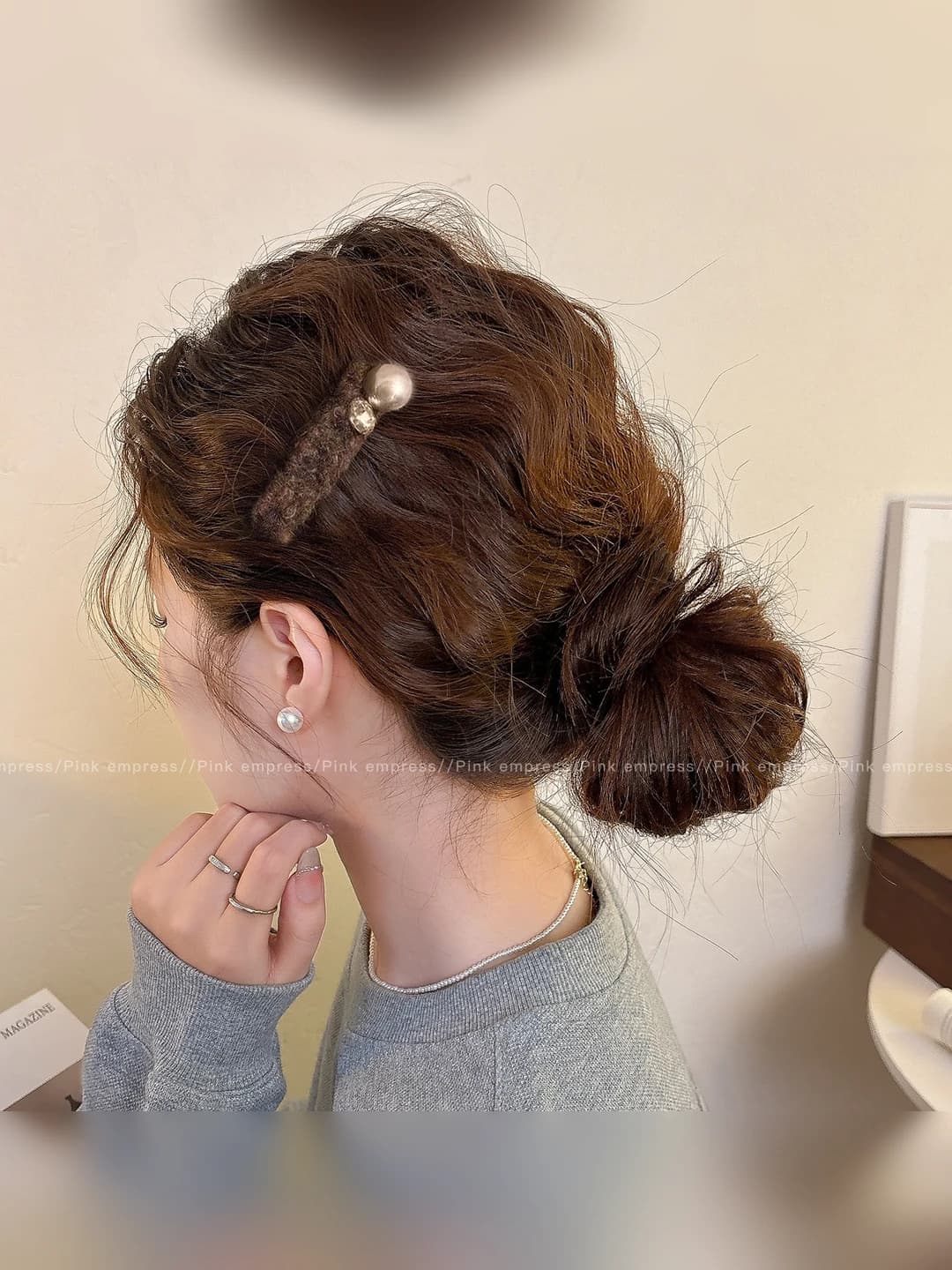 9# Coffee hair clip ~ 8 cm