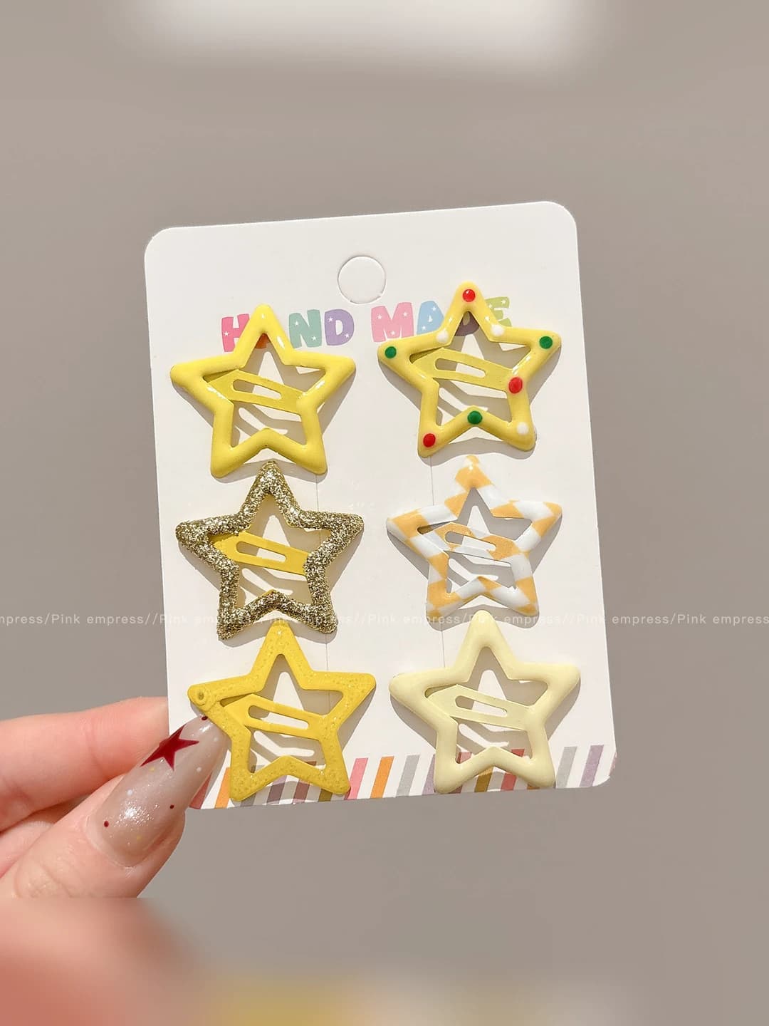 4# Yellow glitter - 6 pcs