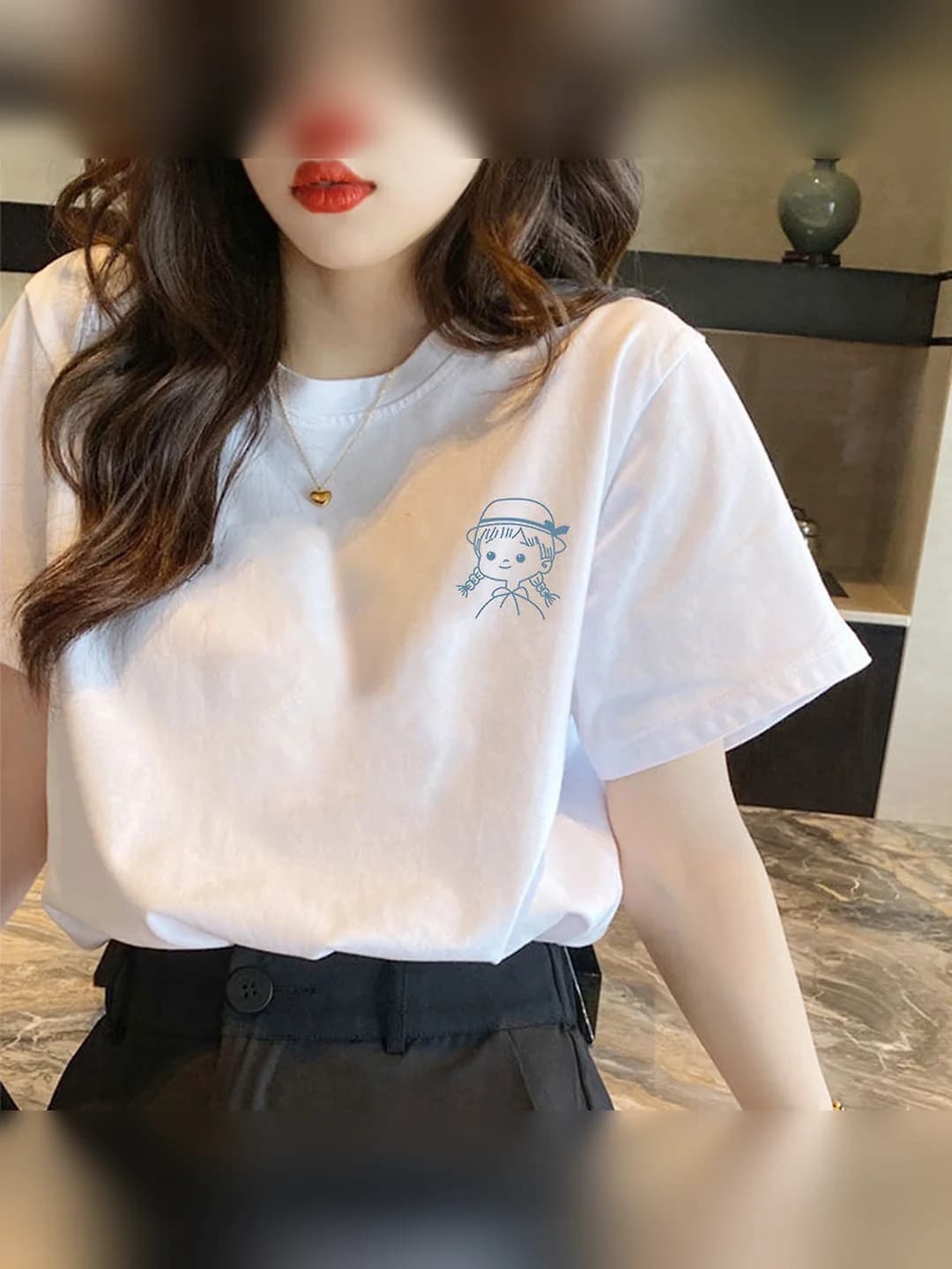 Little girl on left chest