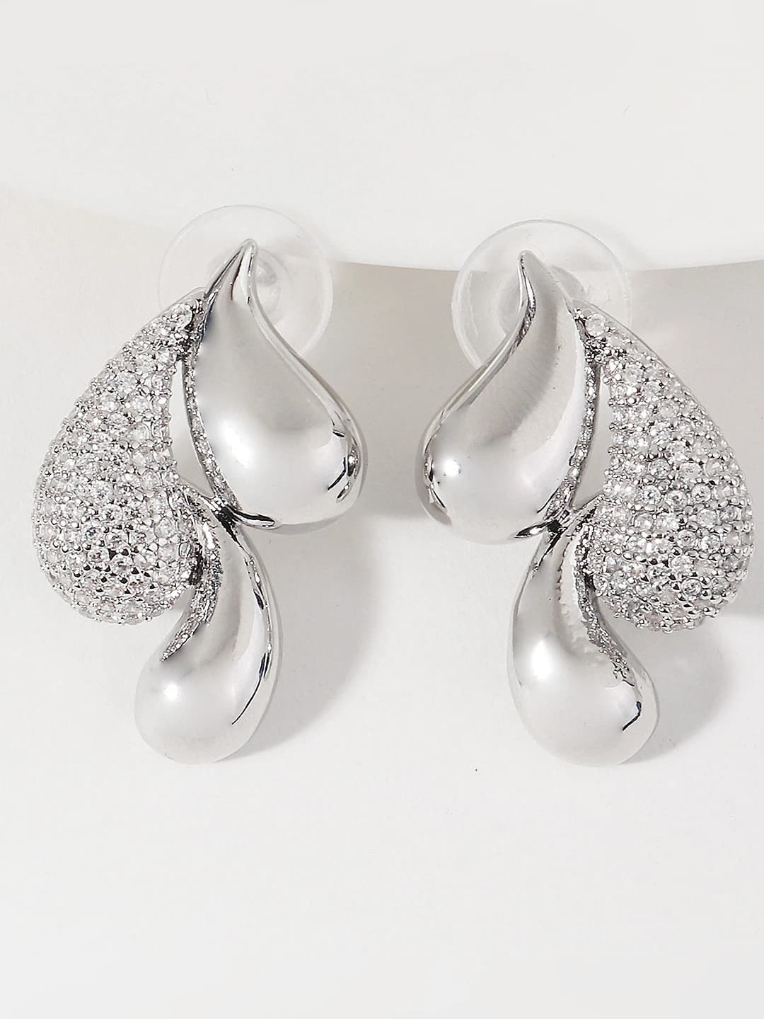 Silver photo shoot earrings