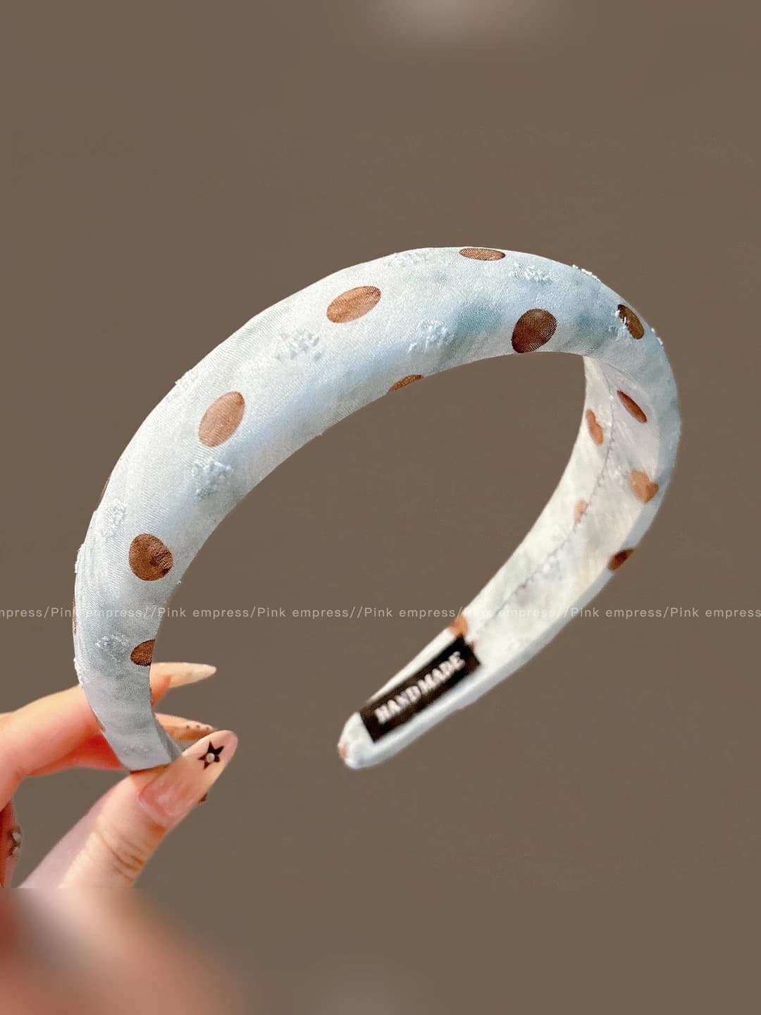 Coffee polka dot, 3 cm, fabric