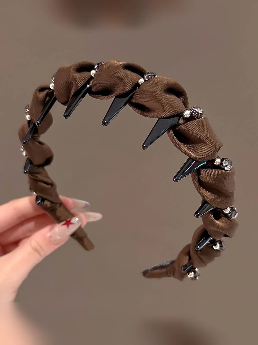 Coffee rhinestone headband