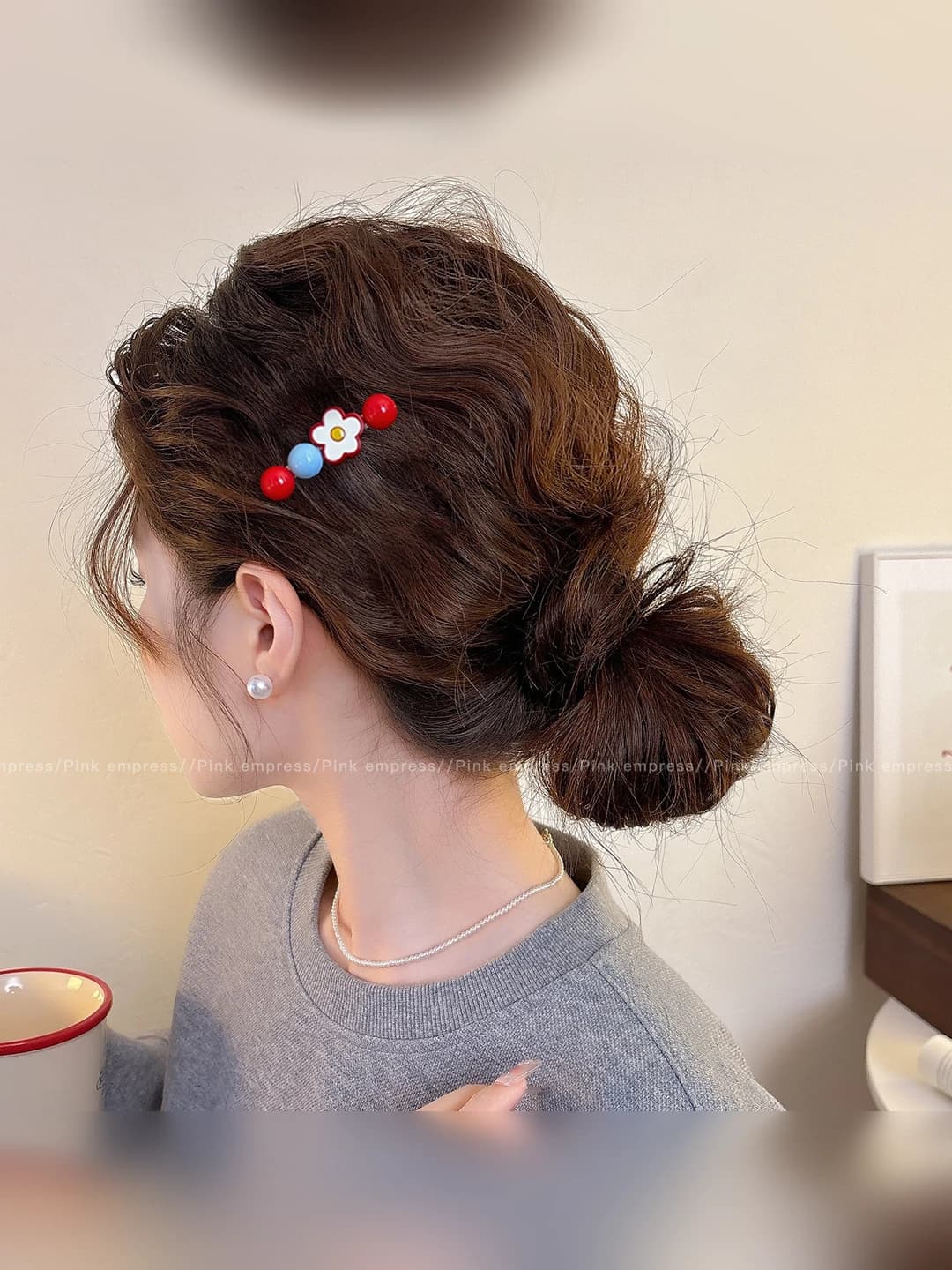 3# Bead flower clip ~6 cm