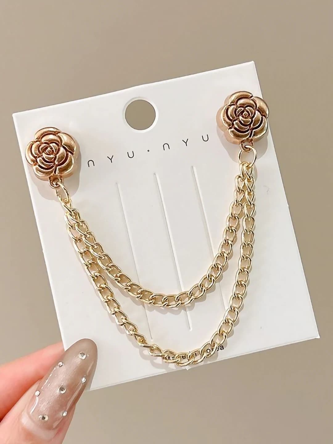 Золотая роза, цепь, магнитный замок 5 см