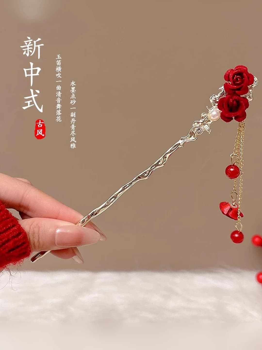 4# Two fixed velvet hair pins
