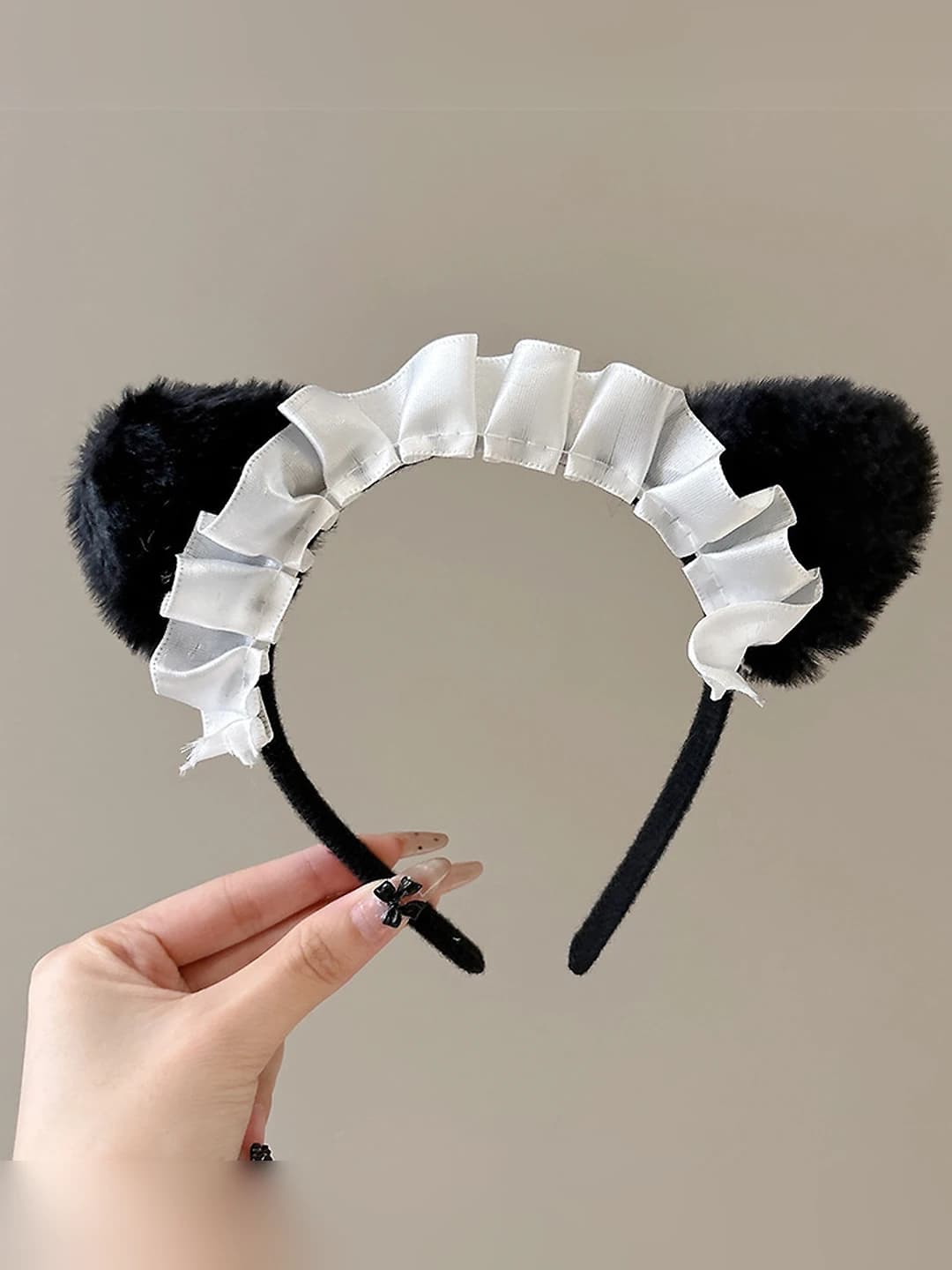 Black with white trim cat ears