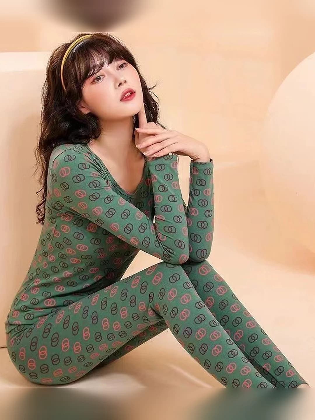 Warm set - green double ring
