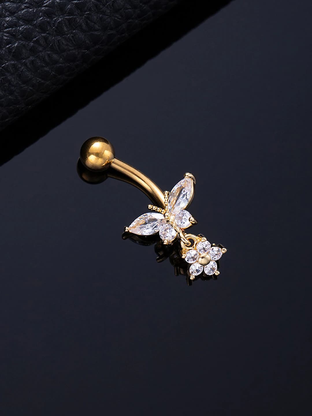 X677-34 Small pentagon butterfly gold